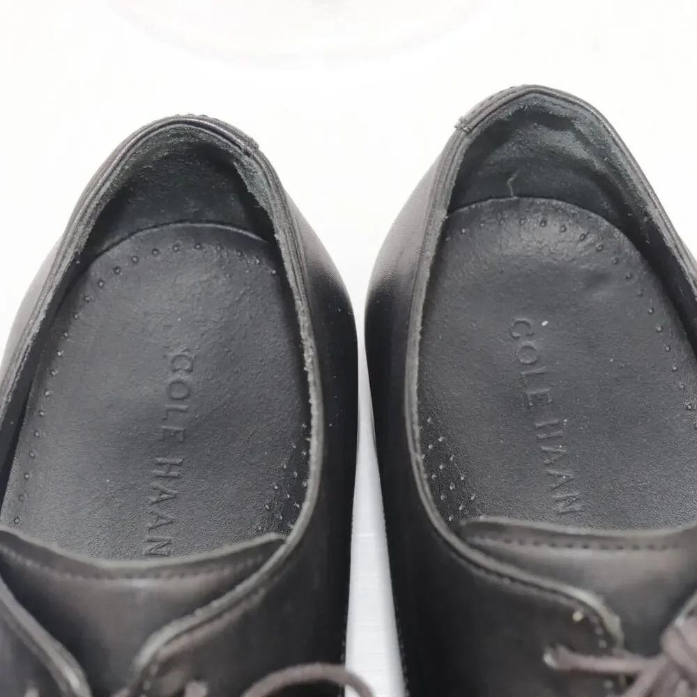 Cole‎ Haan Mens Williams Oxfords Size 10 M Black Leather Plain Derby Dress Shoes